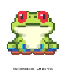 Cute poison red eyes green frog, perfect for stickers