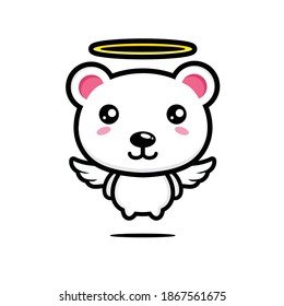 cute polar bear is an angel
