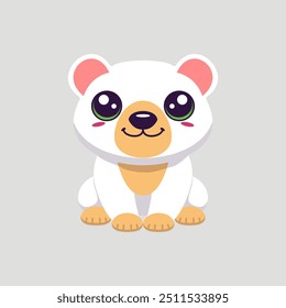 Cute polar bear animal cartoon illustration design