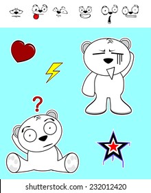 cute polar bear baby cartoon set in vector format very easy to edit