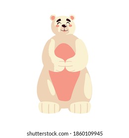cute polar bear cartoon animal icon isolated design vector illustration