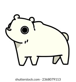 cute polar bear cartoon drawing transparent background vector illustration