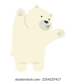 Cute polar bear cartoon flat