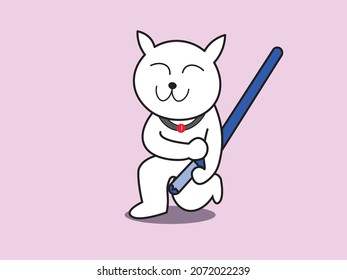 Cute polar bear cartoon icon illustration