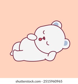 Cute Polar Bear Cartoon Illustration Vector