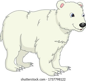 cute polar bear cartoon on a white background