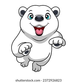 Cute polar bear cartoon on white background
