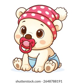 Ilustração de vetor de desenhos animados de urso polar bonito
