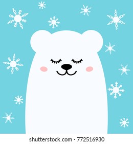 Cute polar bear. Cartoon vector illustration.