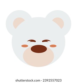 Cute polar bear christmas avatar Vector illustration
