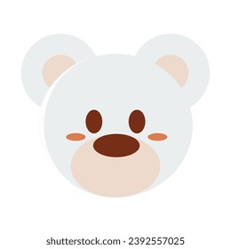 Cute polar bear christmas avatar Vector illustration