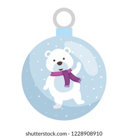 cute polar bear christmas character