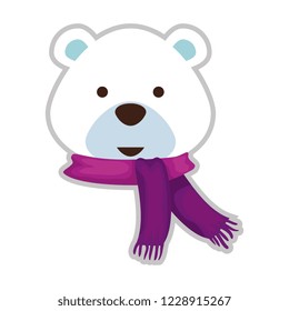 cute polar bear christmas character
