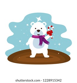cute polar bear christmas character