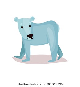 Cute polar bear cub cartoon vector Illustration