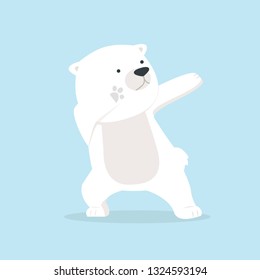 Cute polar Bear dabbing movement