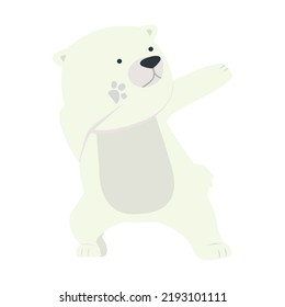 Cute polar Bear dabbing movement cartoon