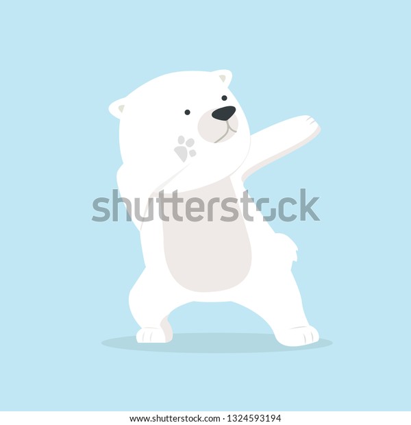 Cute Polar Bear Dabbing Movement Stock Vector (Royalty Free) 1324593194