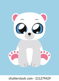 Cute Polar Bear flat illustration art