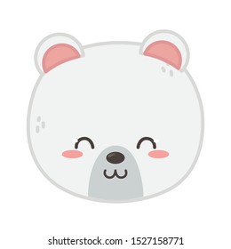 cute polar bear head on white background vector illustration