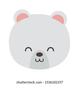 cute polar bear head on white background vector illustration
