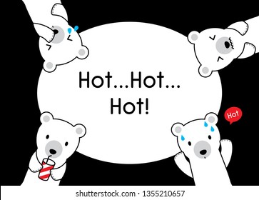 cute polar bear hot card