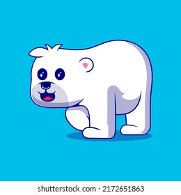 cute polar bear illustration suitable for mascot sticker and t-shirt design