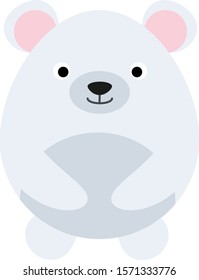 Cute polar bear isolate on white background. Vector illustration in cartoon style