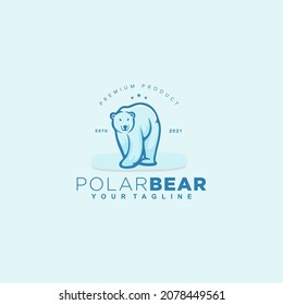 Cute Polar Bear logo vector design template inspiration idea