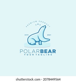 Cute Polar Bear logo vector design template inspiration idea