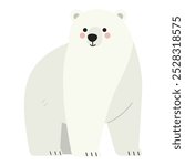 cute polar bear mom cartoon characters, wildlife animals Design for babies and children