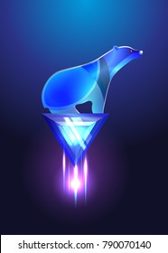 Cute Polar bear on diamond