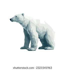 Cute polar bear over white