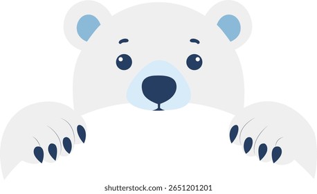 Cute Polar Bear Paws Peek Image, happy International Polar Bear Day