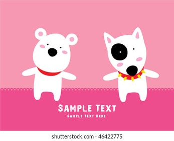 cute polar bear and puppy