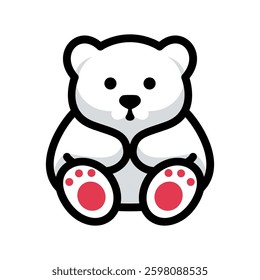 Cute polar bear in red