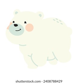 Cute polar bear  Running animal vector