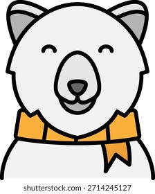 Niedlicher Polarbär mit Schal, Vektorgrafik