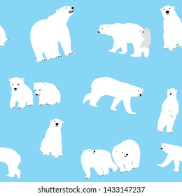 Cute Polar Bear Seamless Pattern