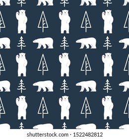 Cute Polar Bear Seamless Pattern