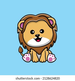 Cute Polar Bear Sitting Cartoon Vector Icon Illustration. Animal Icon Concept Isolated Premium Vector. Flat Cartoon Style