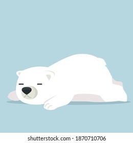 Cute Polar Bear sleep doodle vector