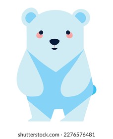 cute polar bear standing character