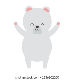 cute polar bear standing on white background vector illustration