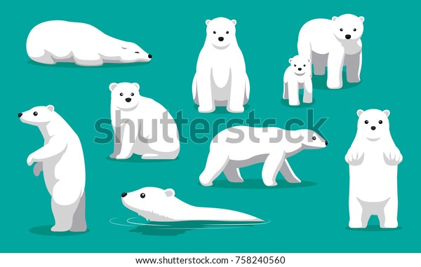 Cute
Polar Bear Swimming Cartoon Vector
Illustration