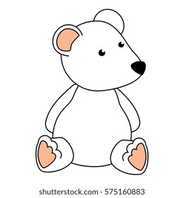 cute polar bear teddy baby toy icon