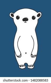 cute polar bear tee print design as vector