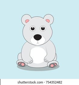 cute polar bear. vector cartoon illustration