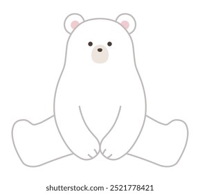 Cute polar bear vector illustration