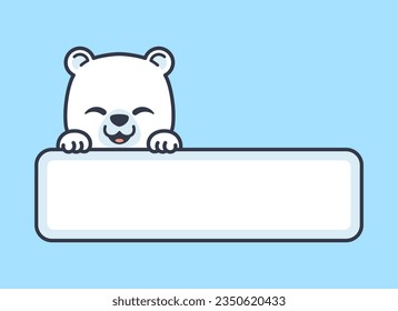 Cute Polar Bear Vector Label